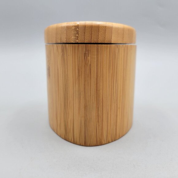 Teardrop Bamboo Salt Storage Box With Twist Hinged Lid - Picture 4 of 7